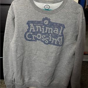 Nintendo Gray Crewneck Sweater with Animal Crossing Design